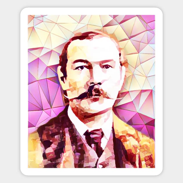 Arthur Conan Doyle Pink Portrait | Arthur Conan Doyle Artwork 13 Magnet by JustLit